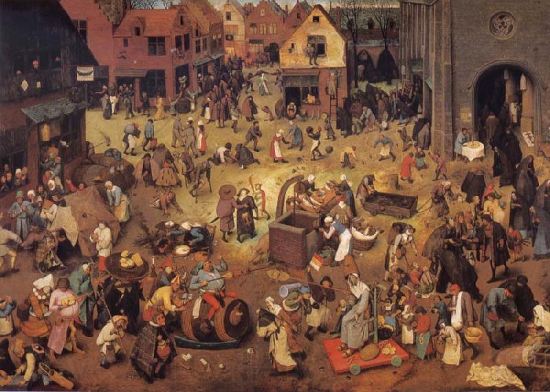 BRUEGEL, Pieter the Elder The fright between Carnival and Lent Germany oil painting art